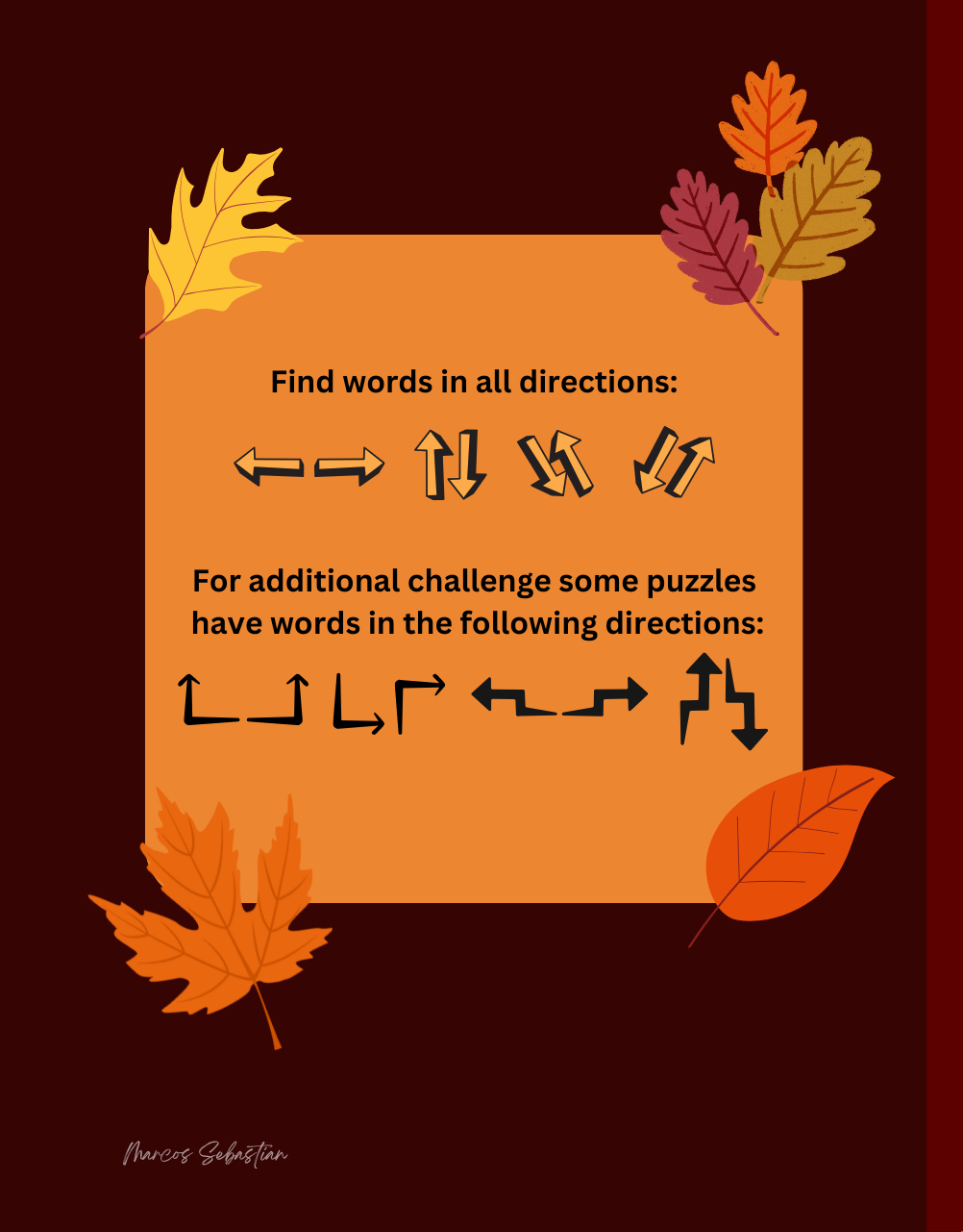 Autumn Word Search for Adults - Back Cover